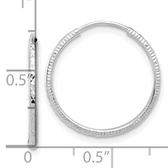 14k White Gold D/C 1.50mm Endless Hoop Earrings