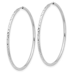 14k White Gold D/C 1.50mm Endless Hoop Earrings