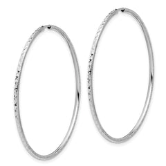 14k White Gold D/C 1.50mm Endless Hoop Earrings