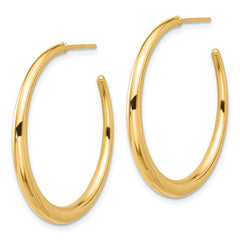 14K Polished Hoop Post Earrings