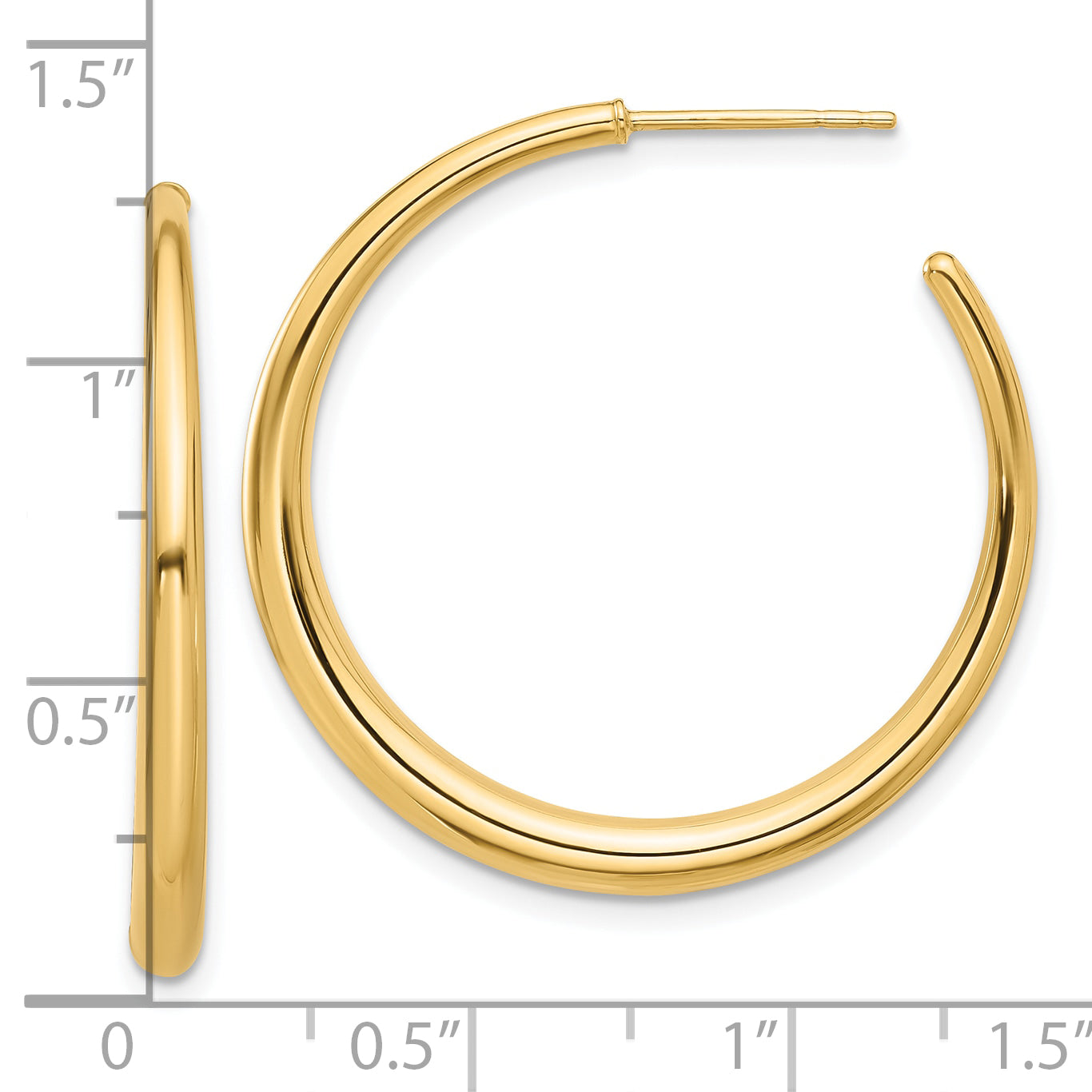 14K Polished Hoop Post Earrings