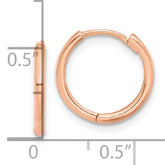 14K Rose Gold Polished Hinged Hoop Earrings