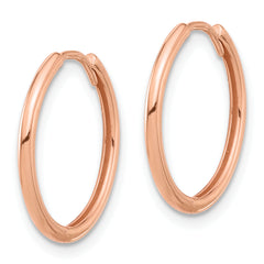 14K Rose Gold Polished Hinged Hoop Earrings