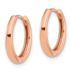 14K Rose Gold Polished Hinged Hoop Earrings