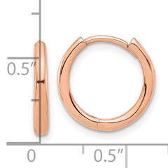 14K Rose Gold Polished Hinged Hoop Earrings