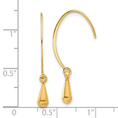 14k Polished Dangle Threader Hook Earrings