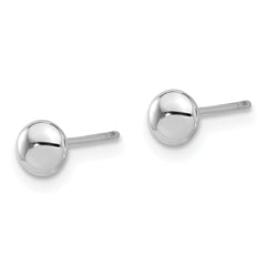 14K White Gold Polished 4.5mm Button Post Earrings