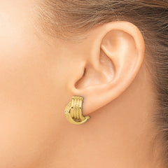 14K Polished and Textured Twisted Post Earrings