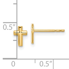 14K Polished Cross Post Earrings