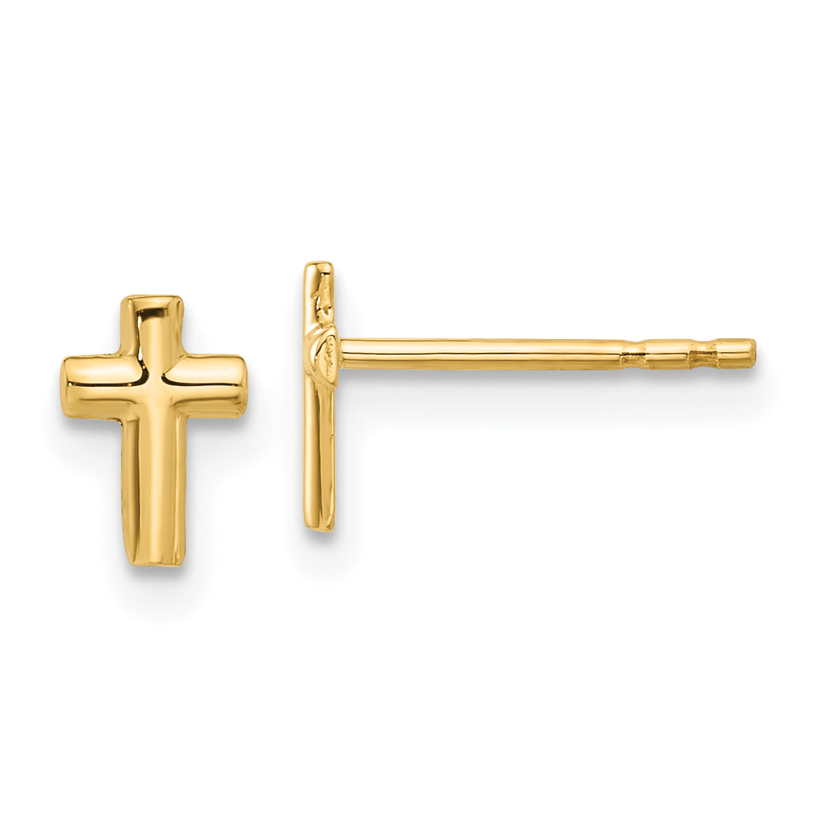 14K Polished Cross Post Earrings