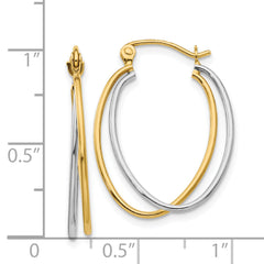 14K Two Tone Hoop Earrings