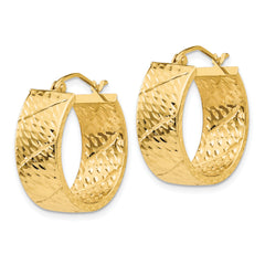 14k Diamond Cut Hoop Earrings