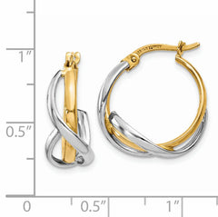 14K Two-Tone Polished Twisted Hoop Earrings