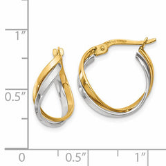 14K Two-Tone Polished Twisted Hoop Earrings