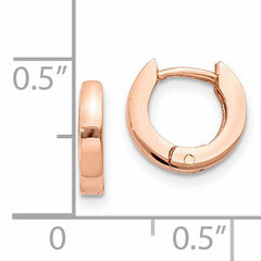 14k Rose Gold Round Hinged Hoop Earrings