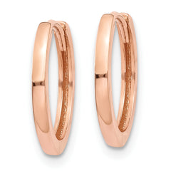 14k Rose Gold Round Hinged Hoop Earrings