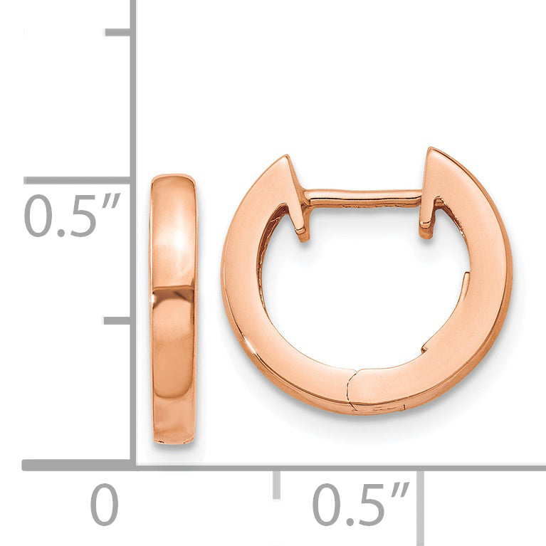 14K Rose Gold Hinged Hoop Earrings