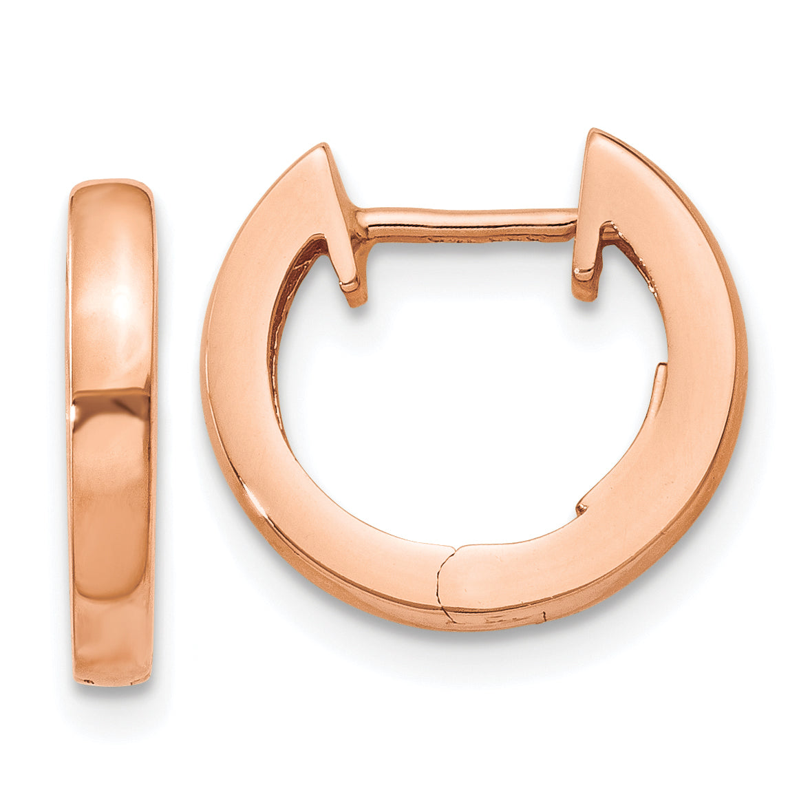 14K Rose Gold Hinged Hoop Earrings