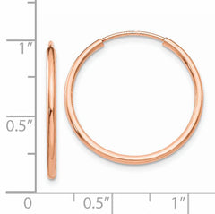 14k Rose Gold Polished Endless Tube Hoop Earrings