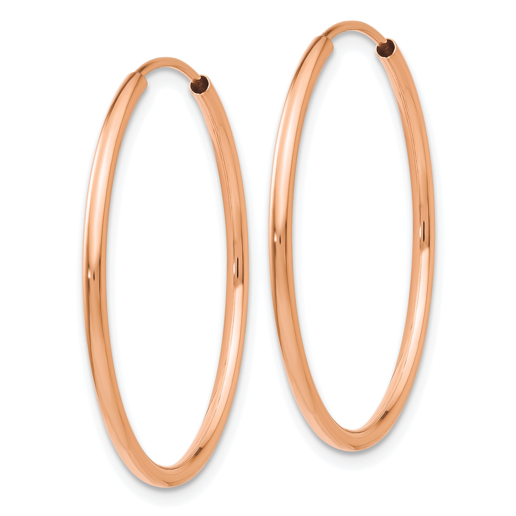 14k Rose Gold Polished Endless Tube Hoop Earrings