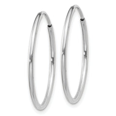 14k White Gold Polished Endless Tube Hoop Earrings