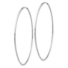 14k White Gold Polished Endless Tube Hoop Earrings