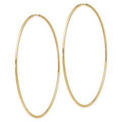 14k Polished Endless Tube Hoop Earrings