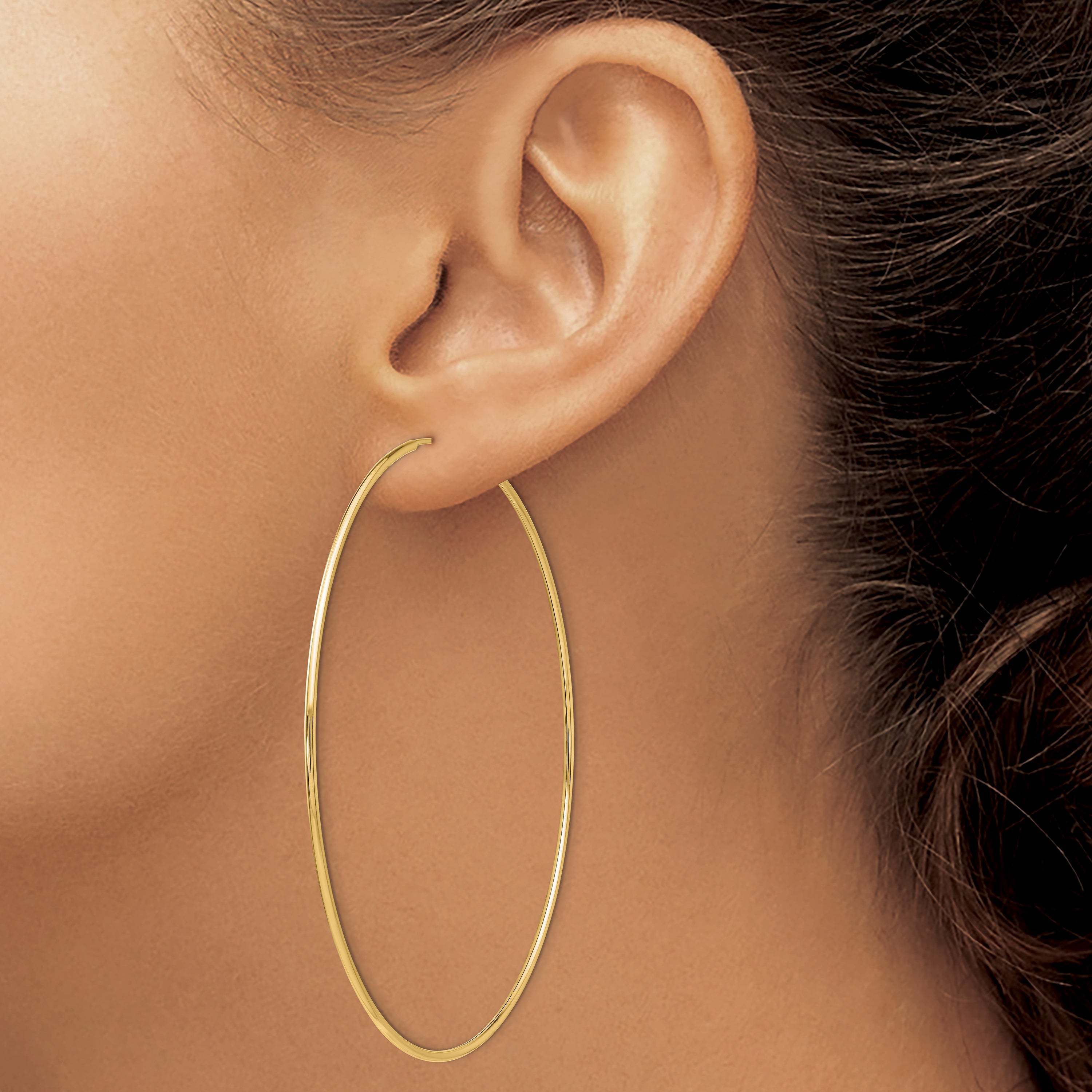 14k Polished Endless Tube Hoop Earrings