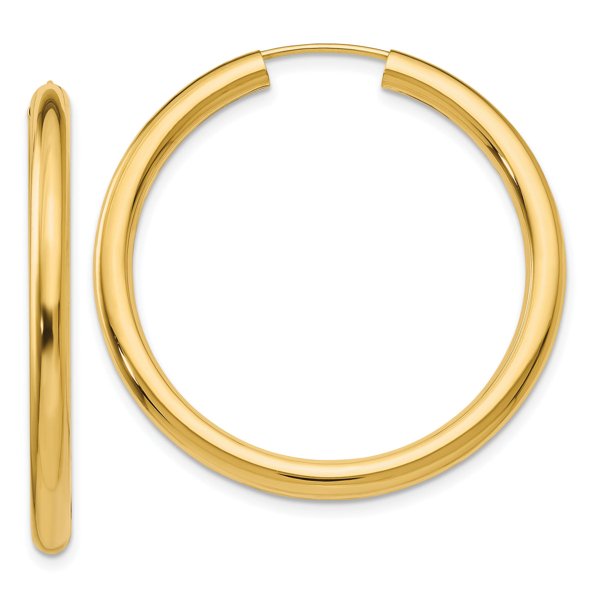 14k Polished Endless Tube Hoop Earrings