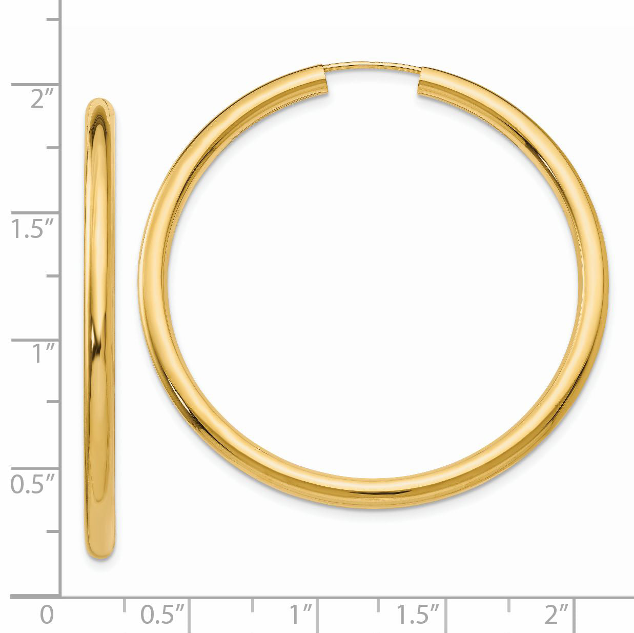 14k Polished Endless Tube Hoop Earrings