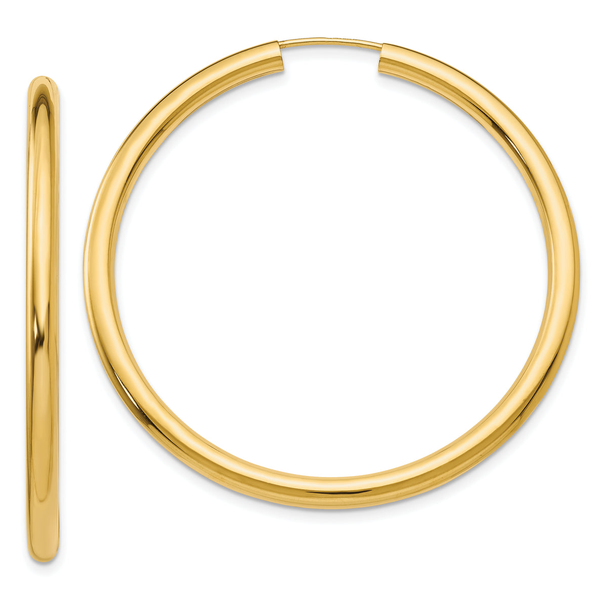 14k Polished Endless Tube Hoop Earrings