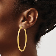 14k Polished Endless Tube Hoop Earrings