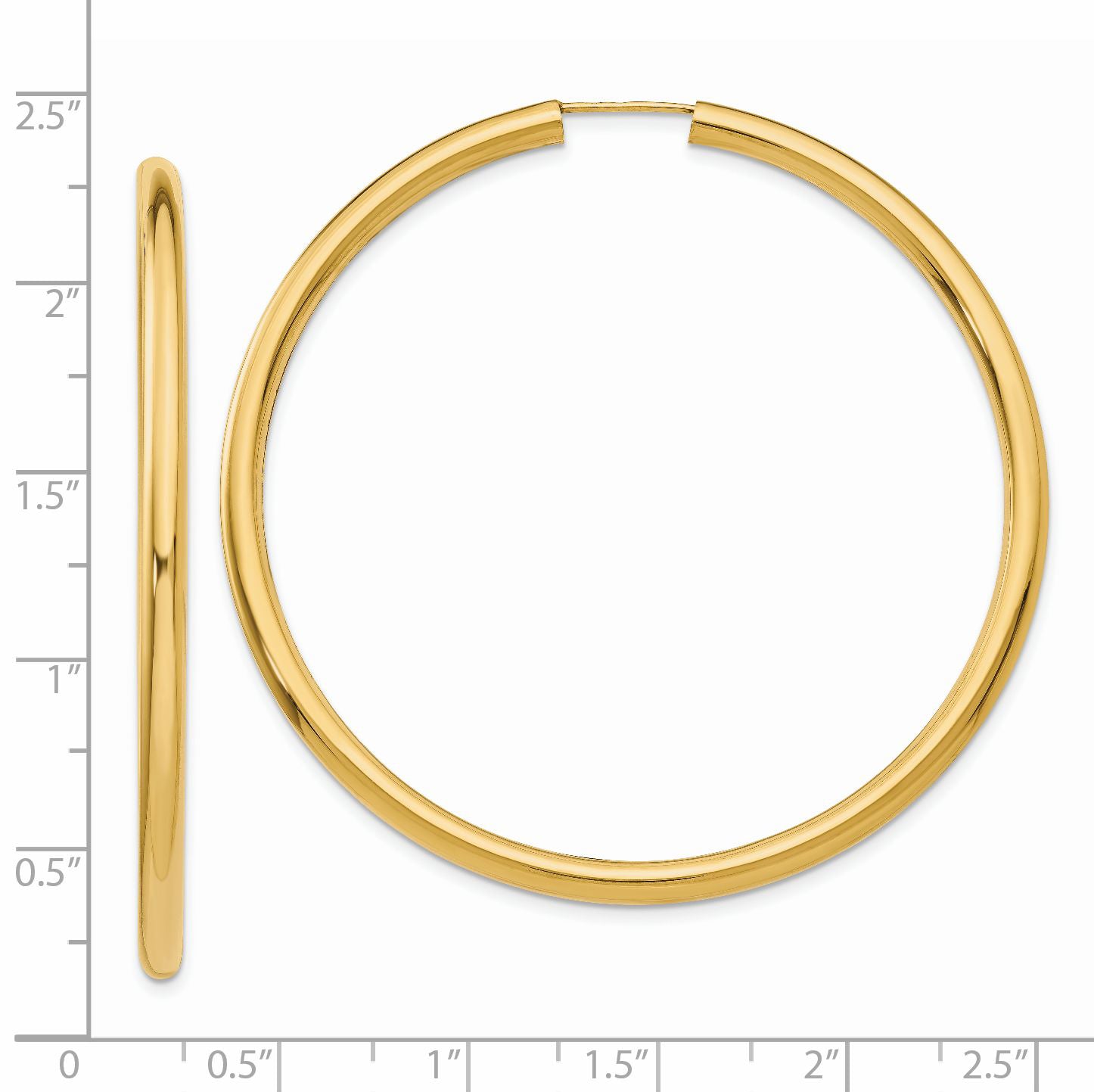 14k Polished Endless Tube Hoop Earrings