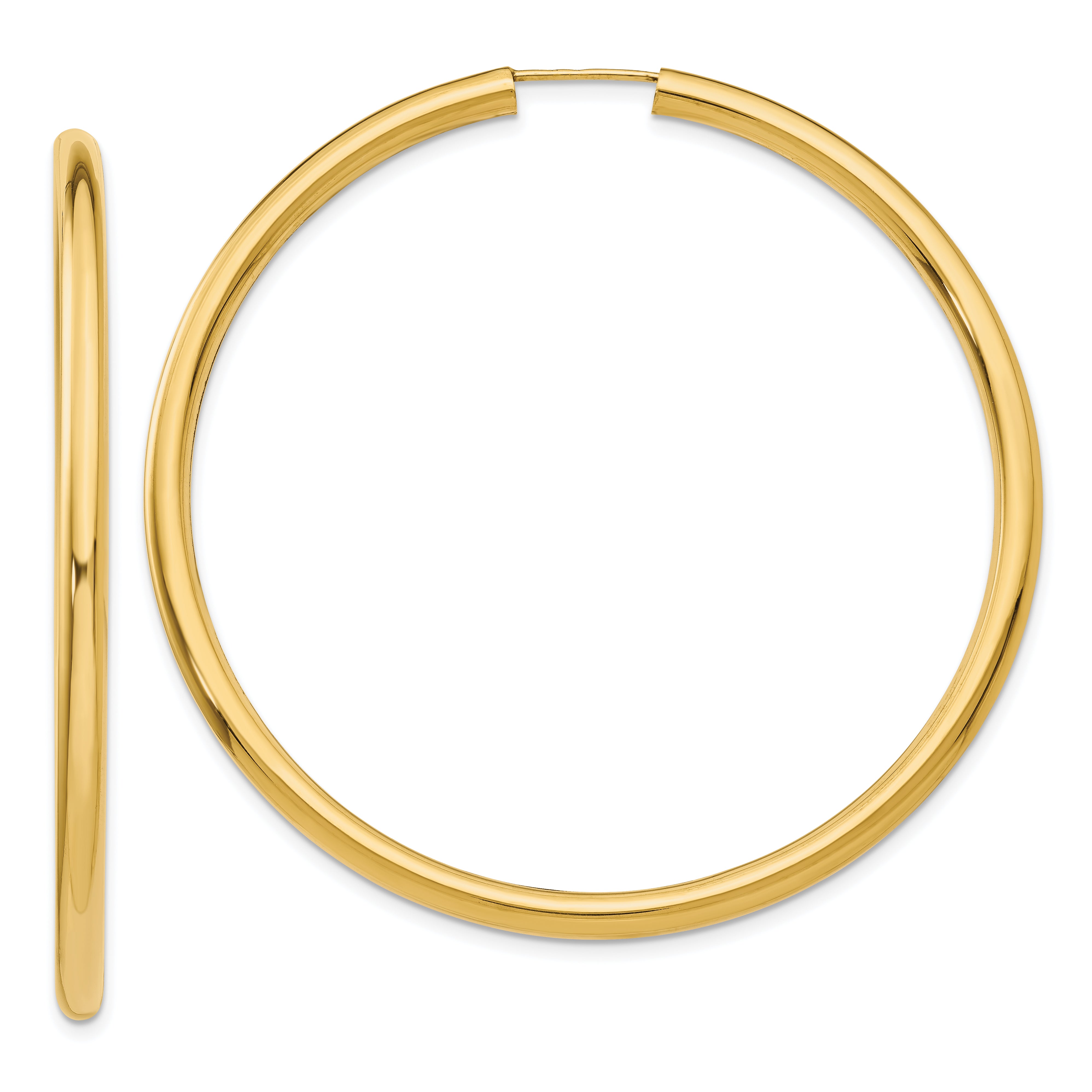 14k Polished Endless Tube Hoop Earrings