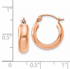 14k Rose Gold Polished Small Hoop Earrings