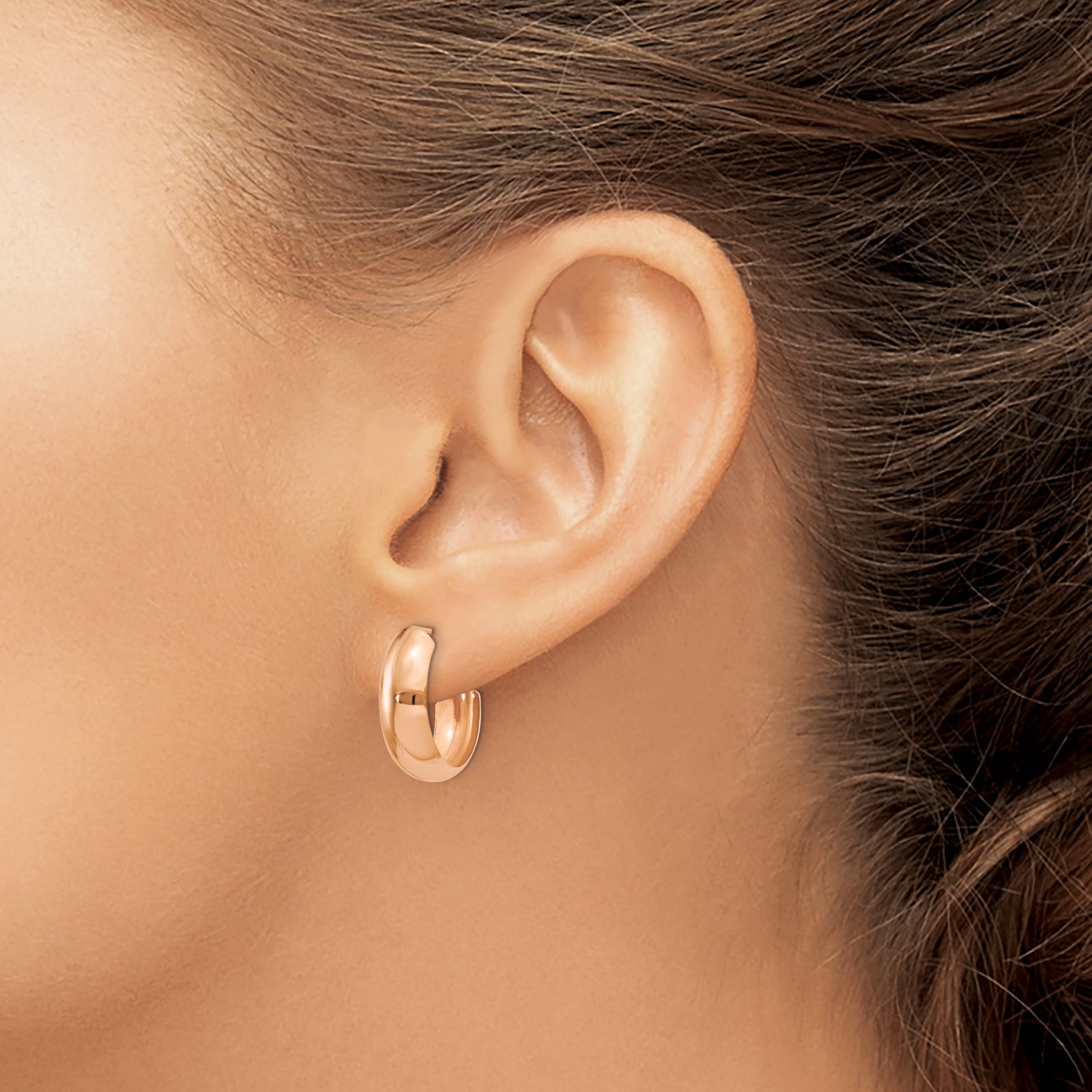 14k Rose Gold Polished Hoop Earrings