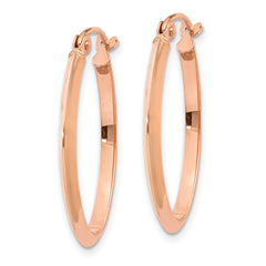 14k Rose Gold Polished Oval Tube Earrings