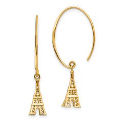 14K Eiffel Tower Dangle Earrings