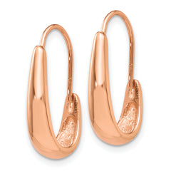 14k Rose Gold Polished Tapered J-Hoop Wire Earrings