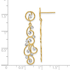 14k and Rhodium Filigree Dangle Earrings