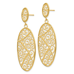 14K Oval Dangle Earrings