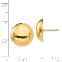 14k 15.50mm Button Post Earrings