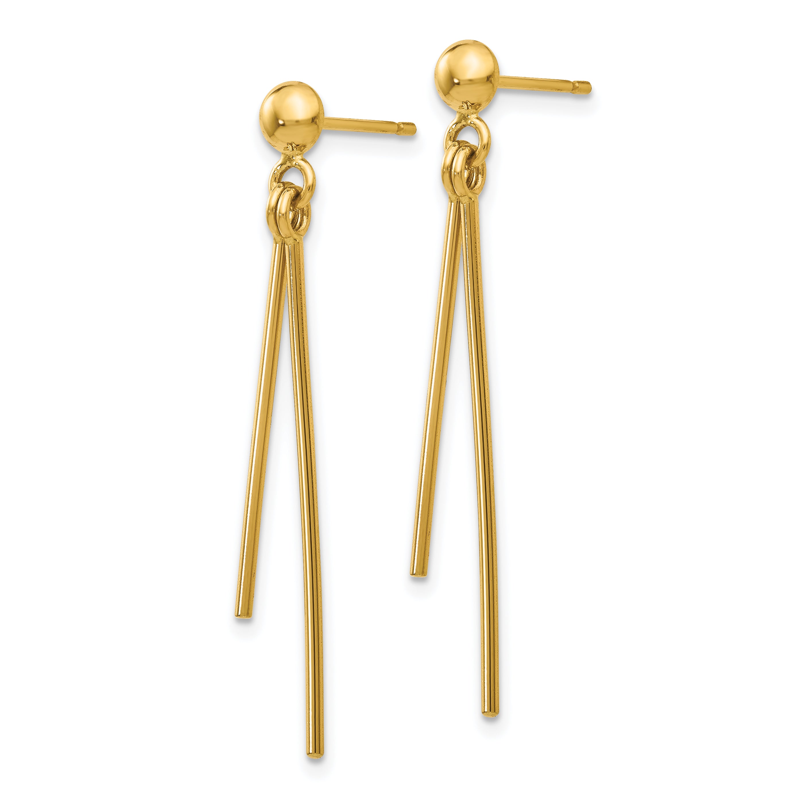 14k Polished Post Dangle Earrings