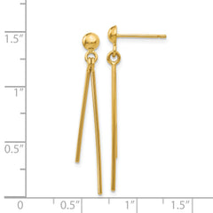 14k Polished Post Dangle Earrings