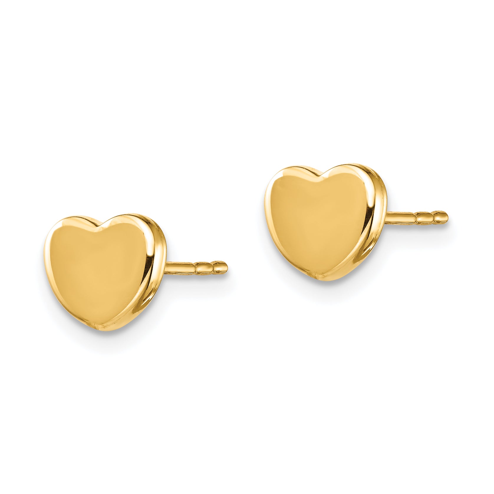 14K Polished Heart Post Earrings