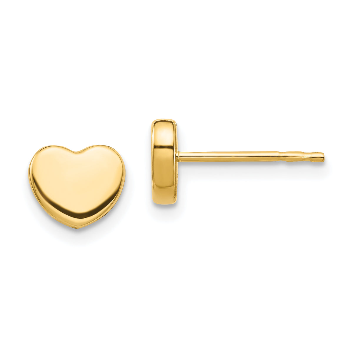 14K Polished Heart Post Earrings