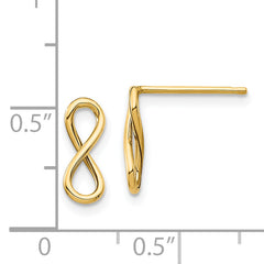 14K Polished Infinity Post Earrings