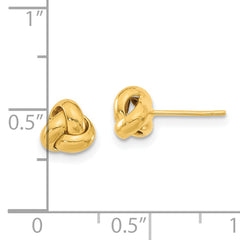 14k Gold Polished Love Knot Post Earrings