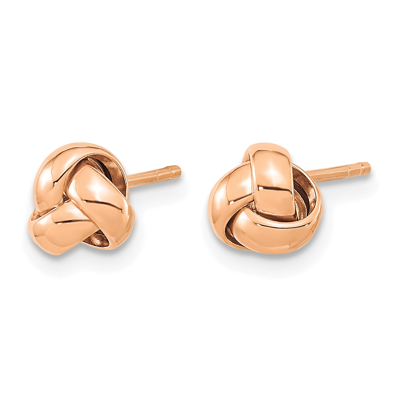 14k Rose Gold Polished Love Knot Post Earrings