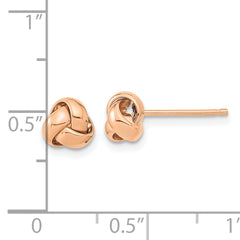 14k Rose Gold Polished Love Knot Post Earrings